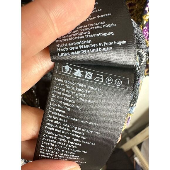 BA&SH Women's M Volver Elbow Sleeve Mini Dress Black Paisley Boho Western Flowy - Picture 9 of 12